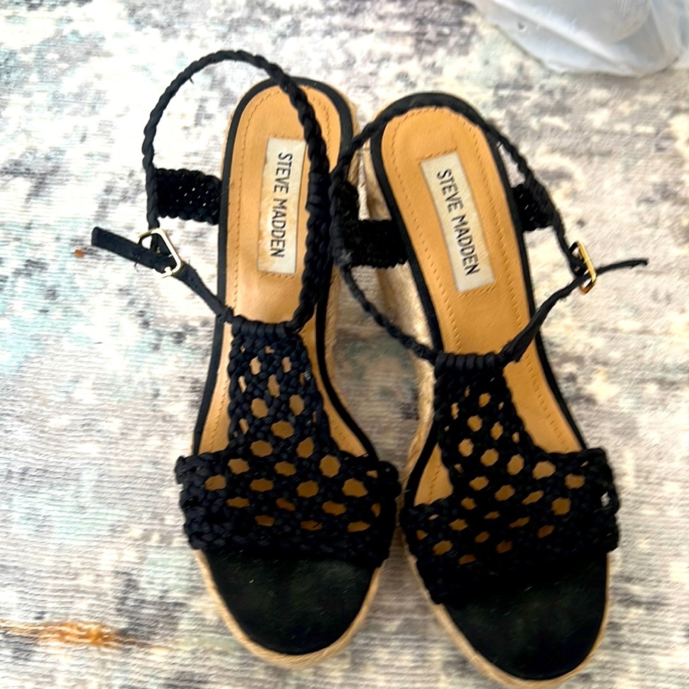 Steve Madden high heels summer shoes black